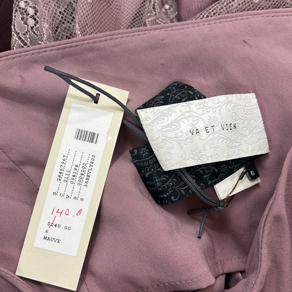 Va et Vien Ariel BHLDN Anthro mauve lace one shoulder dress NWT - Picture 6 of 6